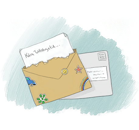 Illustration på tvättmaskin och tvätt på lina